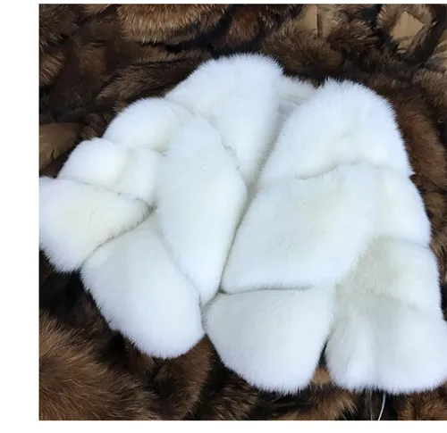 White FURSARCAR новая куртка из натурального меха женская зимняя шуба из лисьего меха Роскошная теплая Модная саржевая дизайнерская короткая подлинный натуральных мех куртка - Цвет: White