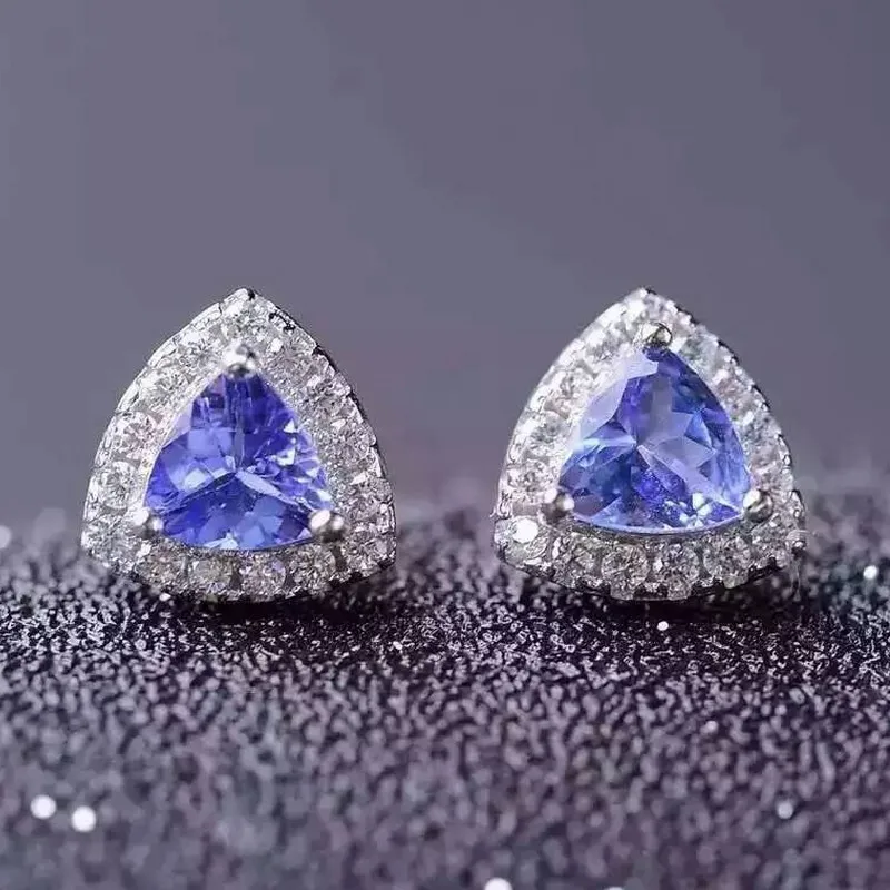Женские серьги гвоздики из серебра 925 пробы 5 Х5 мм|stud earrings|tanzanite silver earringsjewelry earrings |