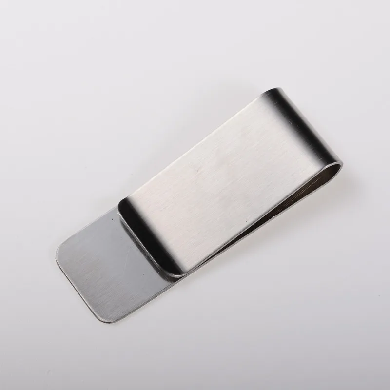 Stainless steel QOONG Чистая латунь пара зажим для денег кошелек Тонкий карманные деньги ID Кредитная карта держатель для денег из нержавеющей стали зажим для купюр QZ40-003 - Цвет: Stainless steel