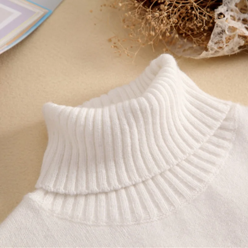 

Newly Women Turtleneck Fake Collar Simple Solid Color Detachable Adjustable Collar for Sweater DO99