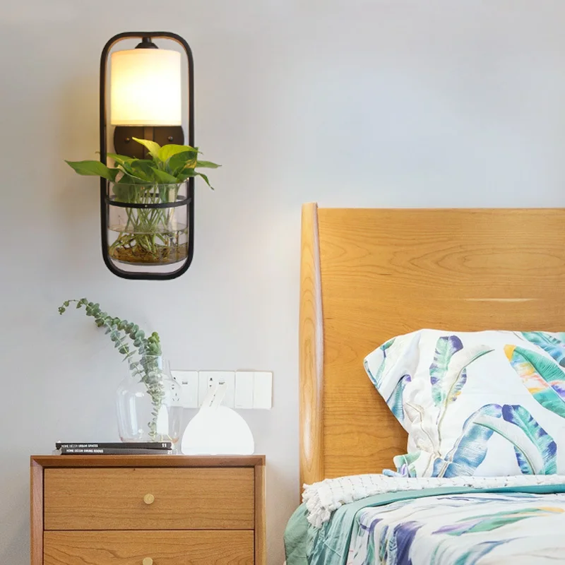 TRAZOS Ретро зеленые растения промышленные настенные лампы экологический prot