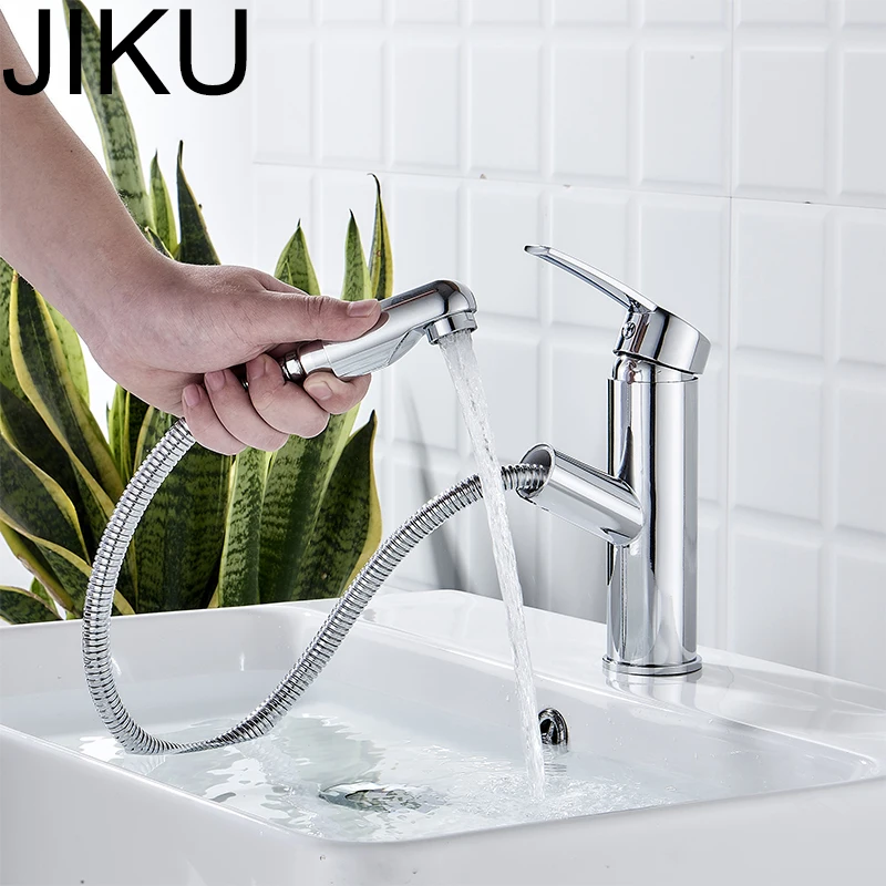 JIKU Одноручный смеситель для ванной комнаты с горячей и холодной водой смеситель с краном Кухня на бортике Матовый хромированный кран для раковины