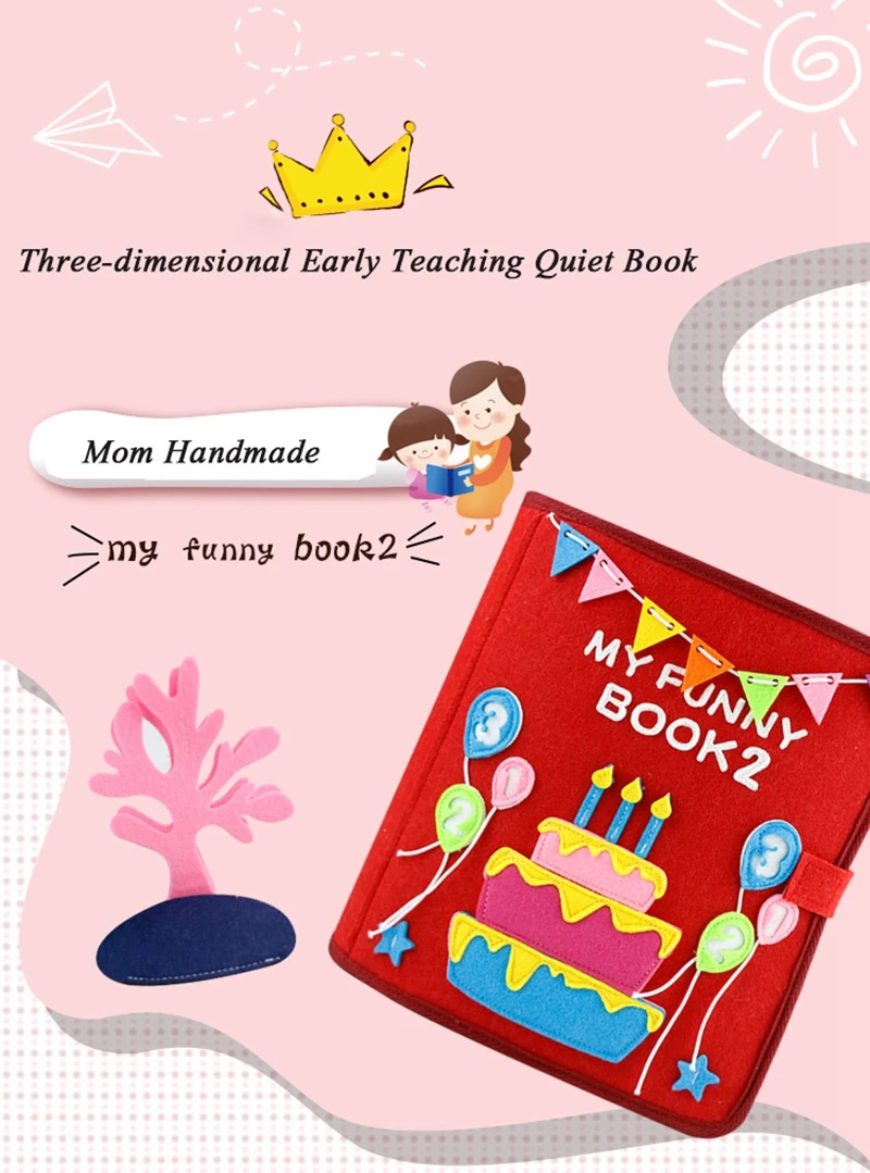 Мама DIY Монтессори моя забавная книга ребенка раннего образования первая Тихая книга 21X25 см книга с картинками ручная работа посылка для беременности