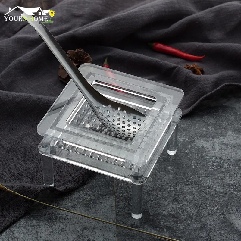 Stainless Steel Spherification Spoon Molecular Mixologist Slotted Bar Spoon Kitchen