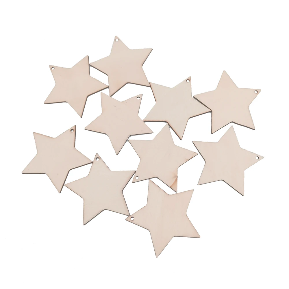 10 шт. 8 см Деревянный Рождественская звезда образный украшения Висячие с шпагат
