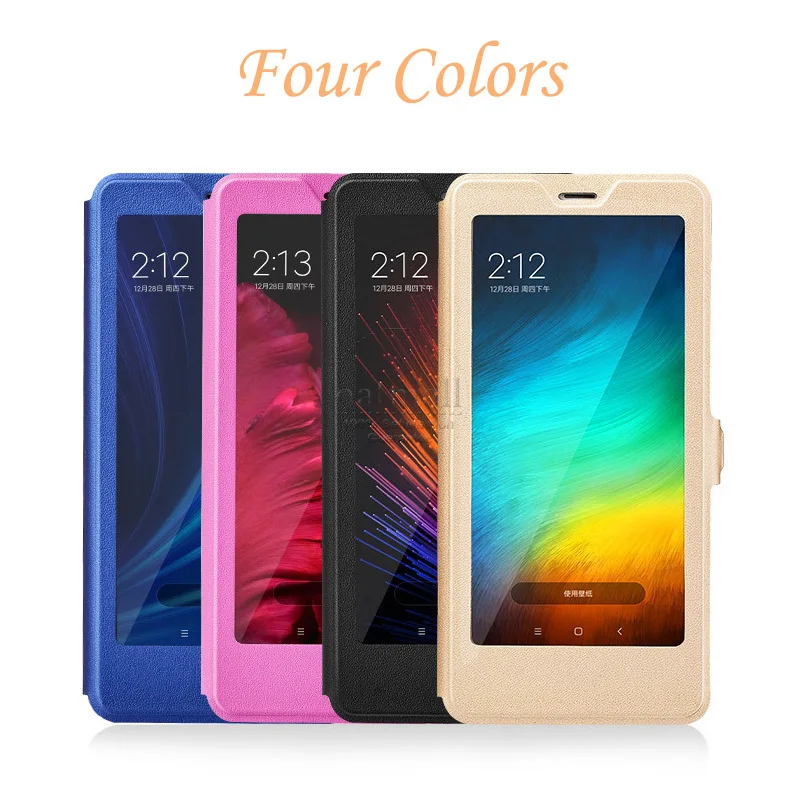 Роскошный умный флип чехол из искусственной кожи для Xiaomi Redmi 5 Plus с подставкой и