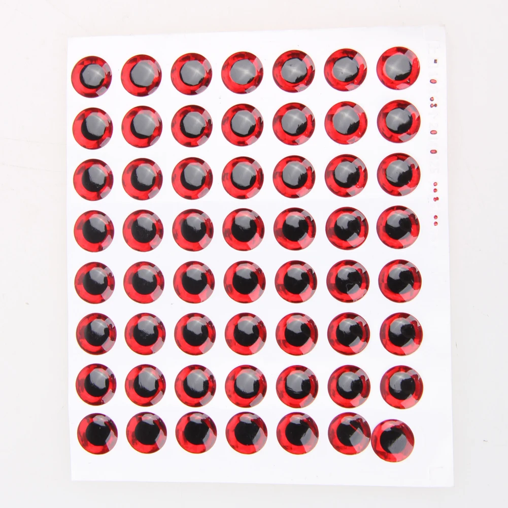 100Pcs* 3mm/7mm/12mm/16mm/20mm Red 3D Holographic Fishing Lure Eyes Fly Tying Jig Crafts Dolls Baits Making | Спорт и развлечения