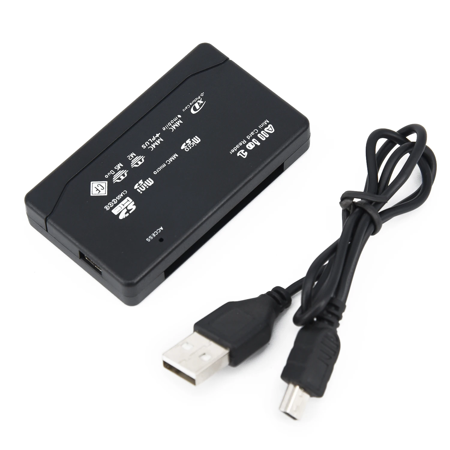 Универсальный считыватель карт памяти SD SDHC Mini Micro M2 MMC TF CF MS кардридер micro uSB кабель