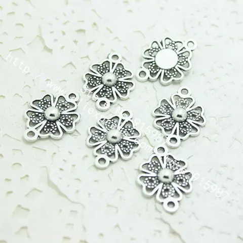 Коннекторы Sweet Bell для оптовой продажи цветочные сердечки два цвета 21*15 мм 50 шт.