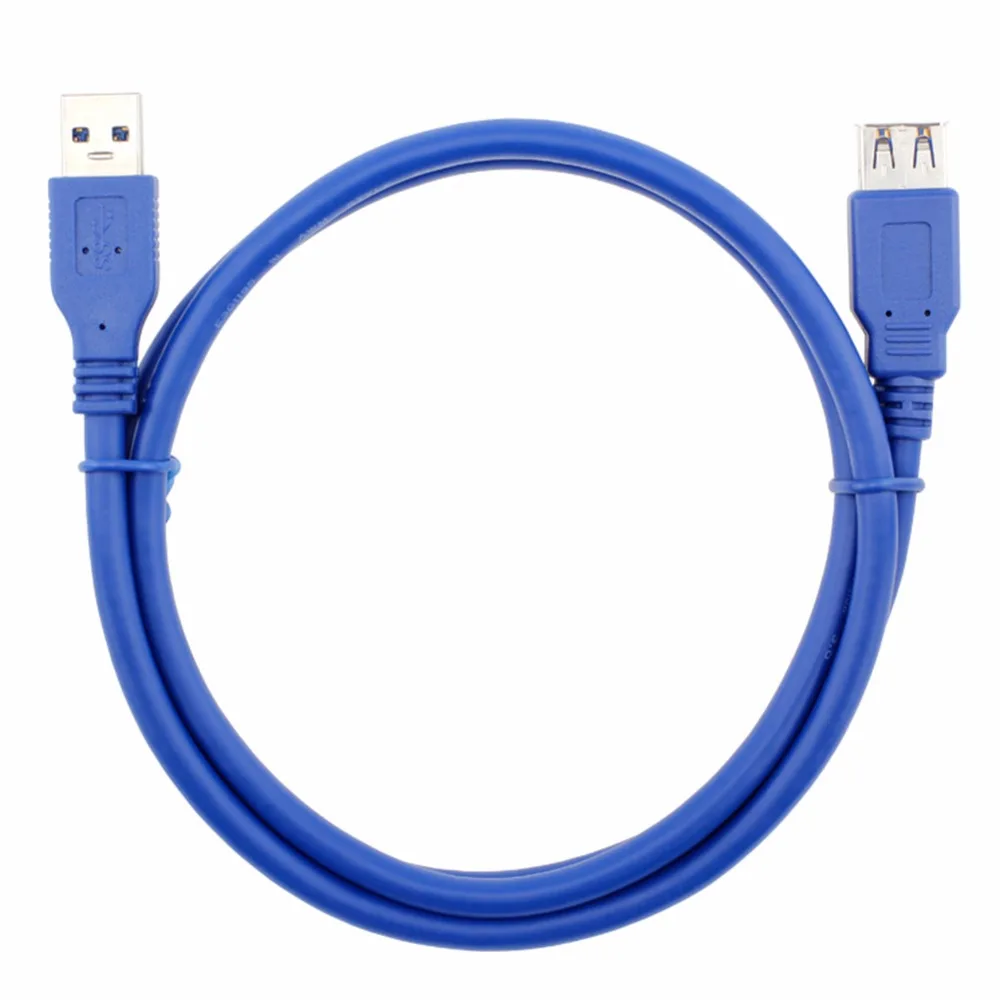 Круглый Голубой USB 3.0 Удлинительный Кабель Мужчина к Женский Расширение Передачи