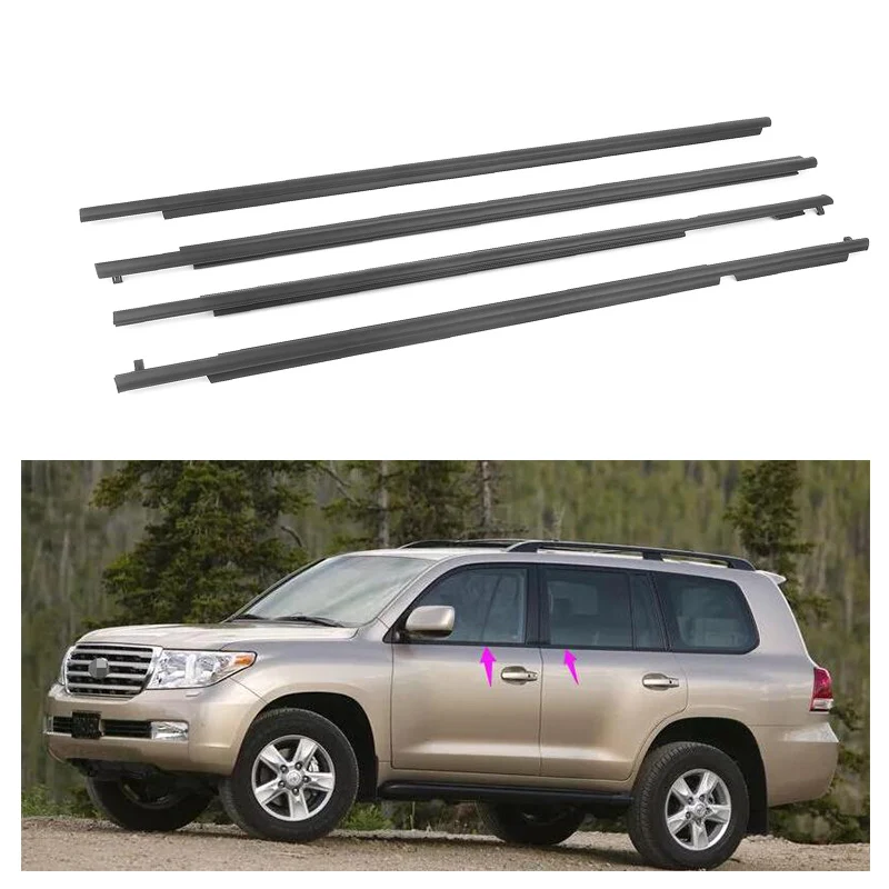 Уплотнители планки литье двери Ремни для Toyota Land Cruiser 2010 2011 2012 2013 4 шт. Авто Запчасти