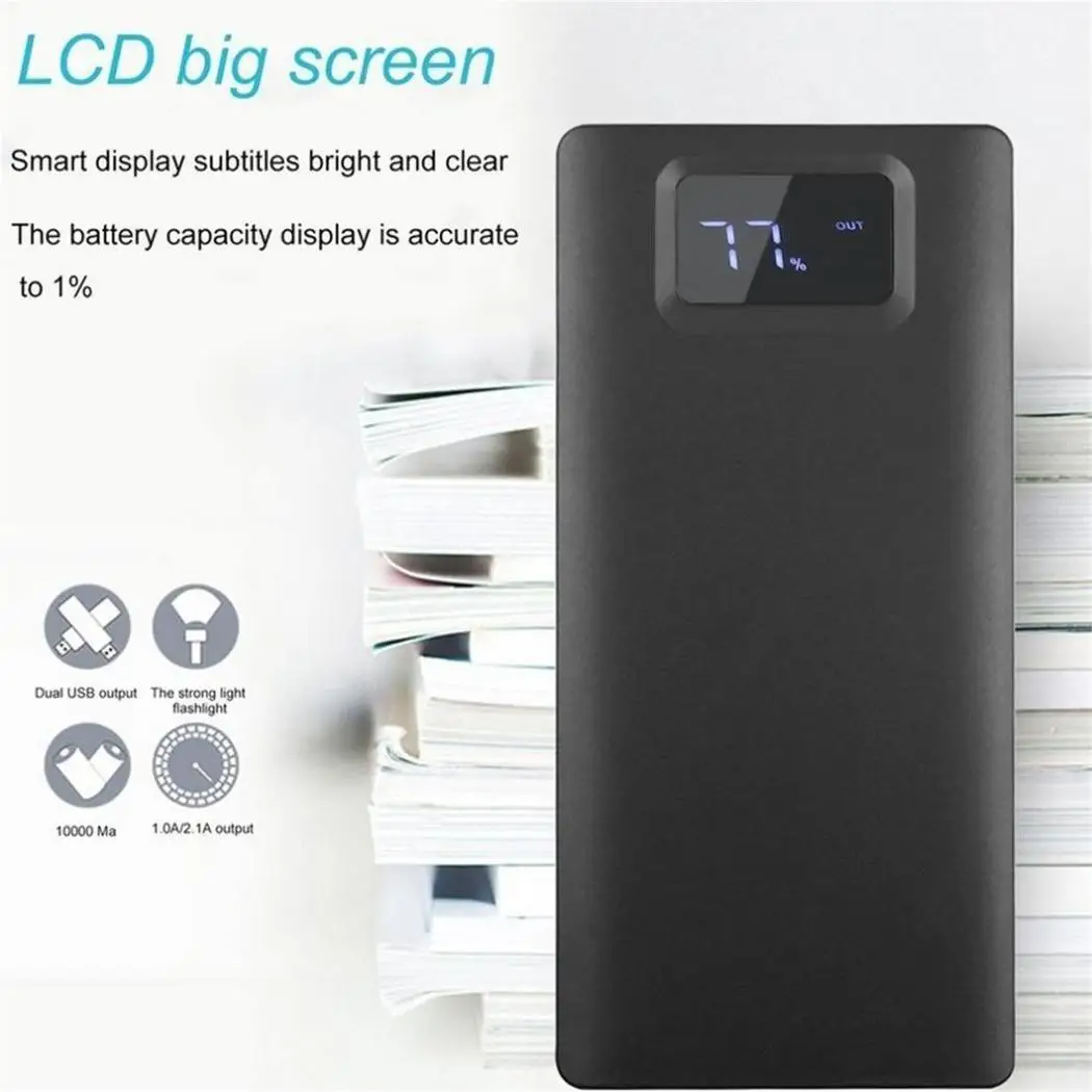 Ультра-тонкий портативный 20000 mAh банк силы двойной USB светодиодный цифровой