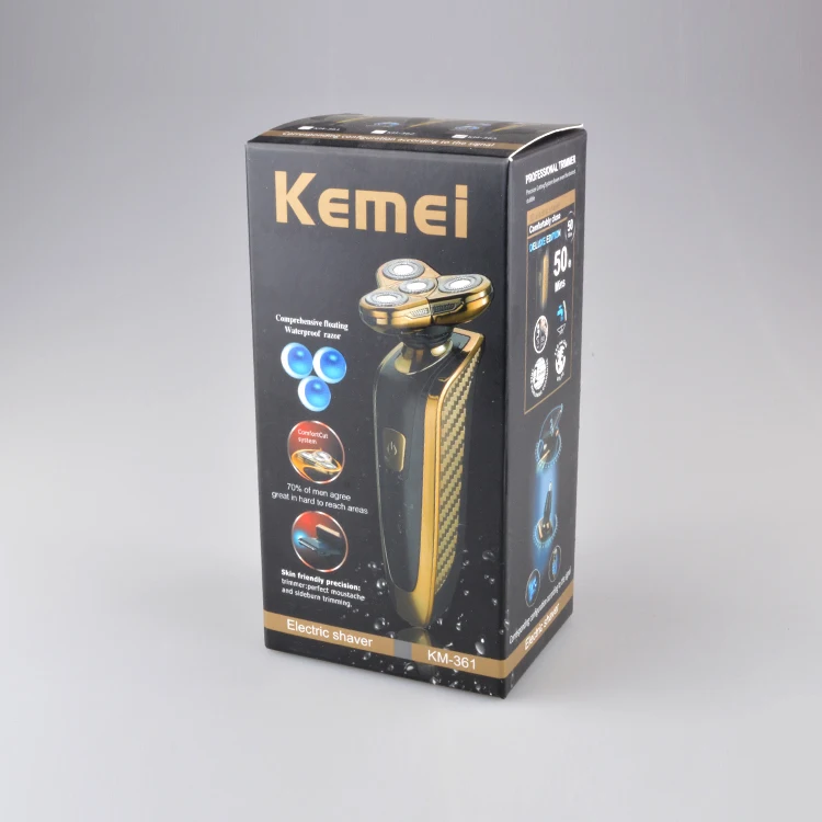 Kemei 3 in1 моющиеся Перезаряжаемые электробритва с тройным лезвием электрические