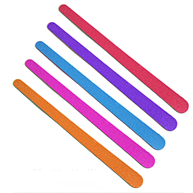 100 шт смешанные цвета двухсторонние пилки для ногтей дерево пилка 180/240 Полировка