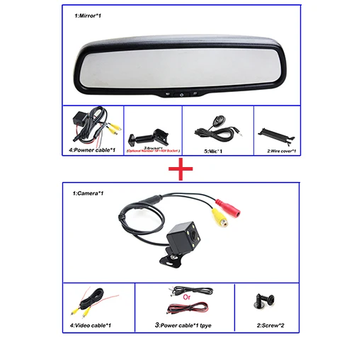 4 L-F With Monitor HaiSunny Bluetooth зеркало заднего вида монитор с направляющими треками автомобиля камера заднего вида для hyundai Tucson/Honda/Toyota/VW/Fiat - Название цвета: 4 L-F With Monitor