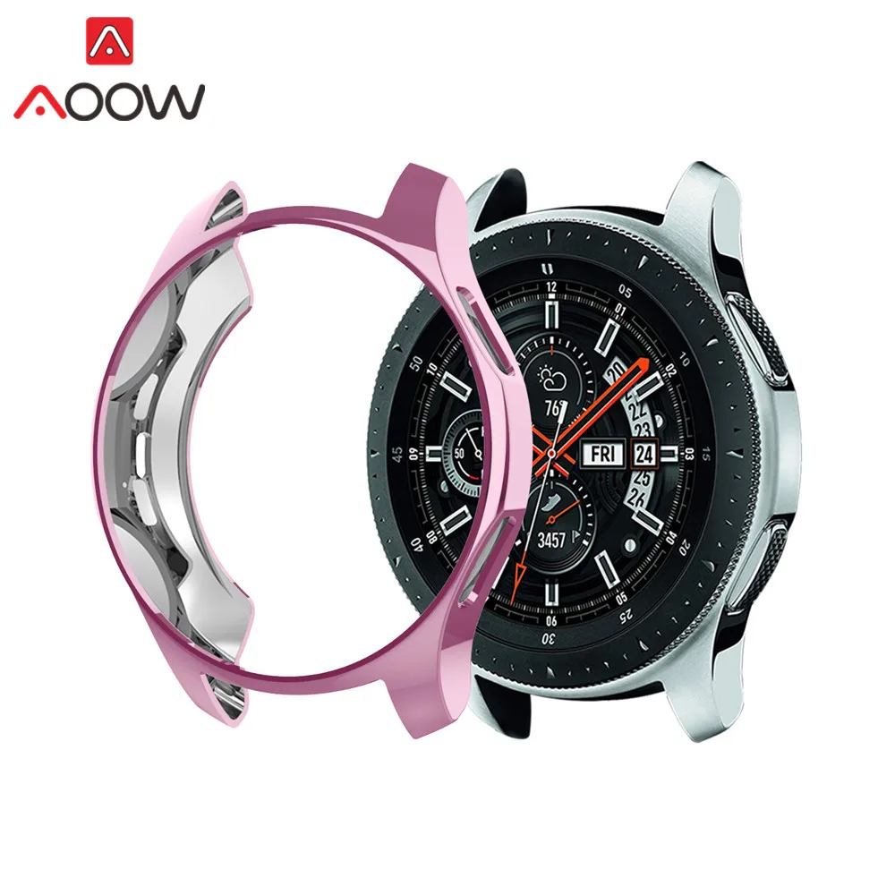 Rose pink Мягкий ультра-тонкий ТПУ защитный чехол для samsung Galaxy Watch 42 мм 46 мм покрытие Защитная крышка оболочка ремешок для gear S3 Frontier - Цвет ремешка: Rose pink
