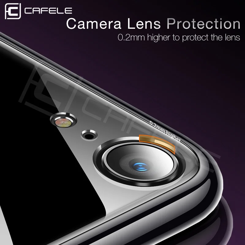 Cafele Tempered Glass Phone Case for iPhone XR 6.1&quot Clear Cover 6.1 inches TPU Soft Edge |