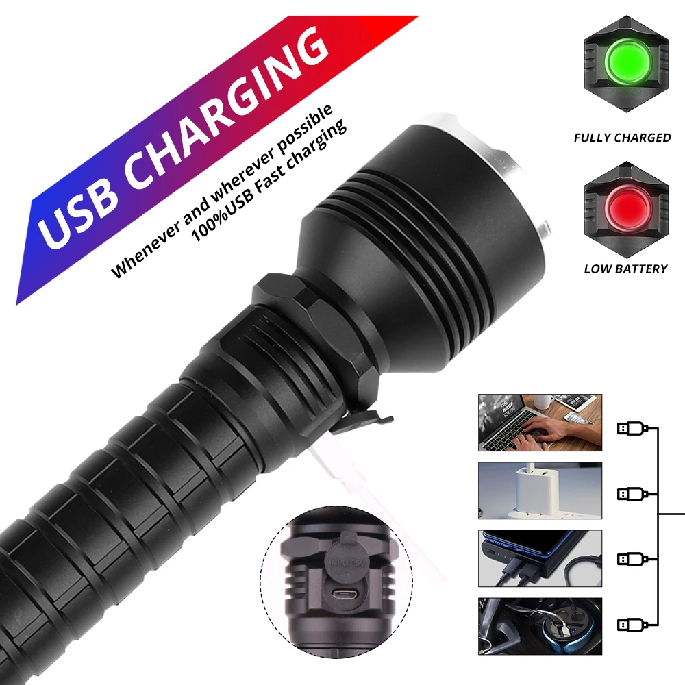Самый мощный светодиодный фонарик xhp70.2 фонари usb зум фонарь xhp70 xhp50 26650 18650 перезаряжаемый походный фонарь
