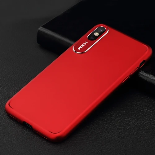 ROCK тонкий защитный чехол для iPhone X, противоударный чехол с рисунком для iPhone X 10, прозрачный защитный чехол - Цвет: Red