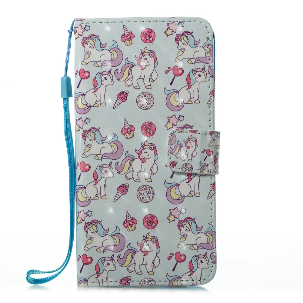 Фламинго Единорог Pattern Искусственная кожа флип чехол с горе стенд для Huawei P8 Lite 2017 |