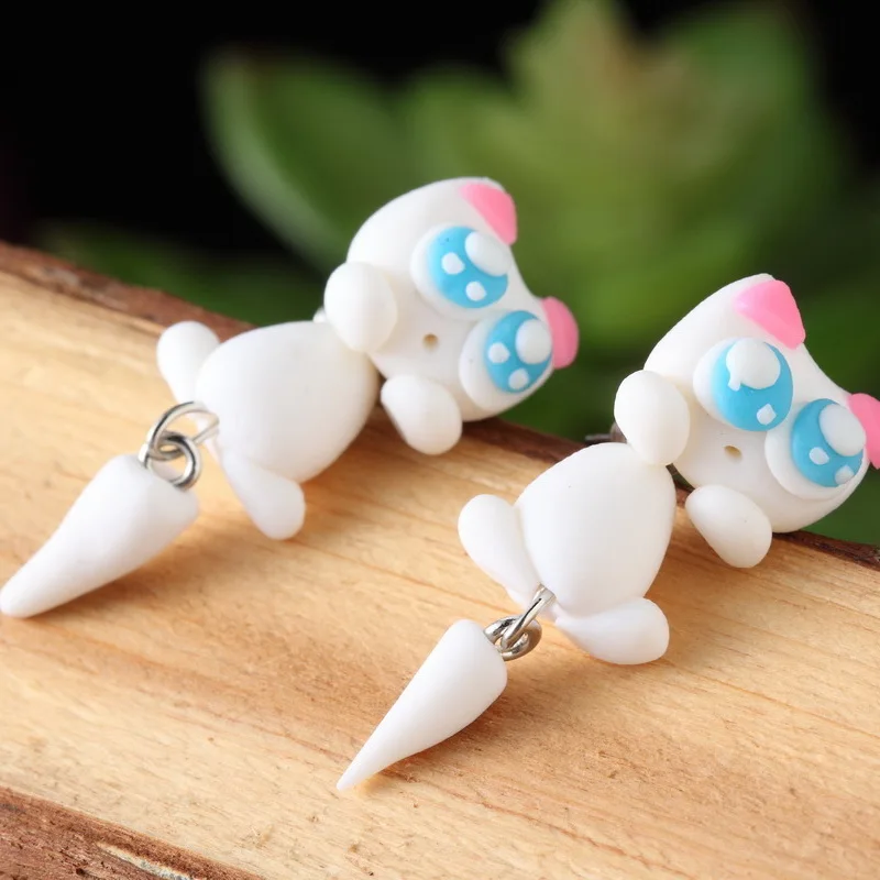 Pameng 2017 New Fashion Cute Animal Cat Stud Earrings For Women Girl Handmade Polymer Clay Jewelry | Украшения и аксессуары