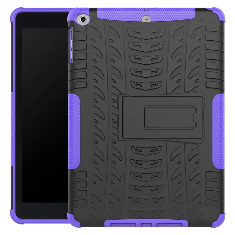 Purple Чехол для планшета s для iPad чехол TPU и PC бронированный чехол для iPad 9,7 Air Tire с рисунком противоударный+ стилус+ ПЭТ-пленка - Цвет: Purple