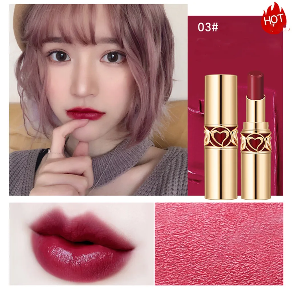 Водостойкая губная помада телесного цвета матовый цвет тыквы Увлажняющая Eat Earth