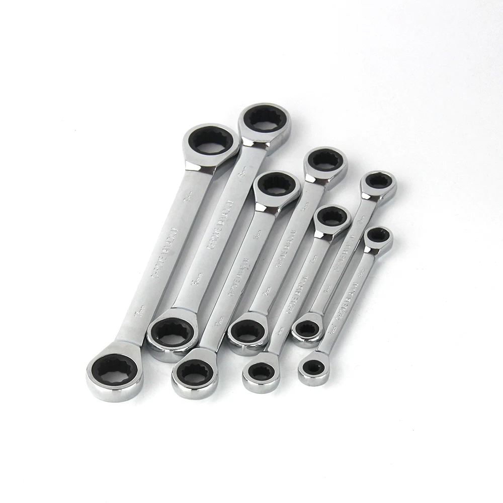 XKAI 7 шт. двойной трещотка гаечный ключ набор ключей трещотки Скейт инструмент