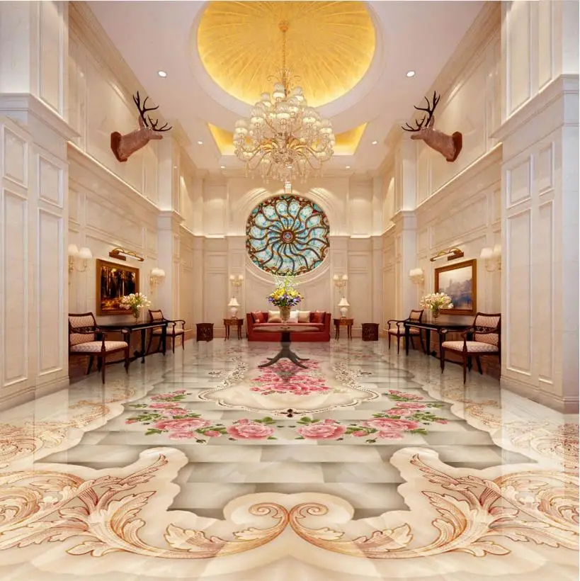 Европейский Красиво Элегантный 3d Пол художественный пользовательский виниловый