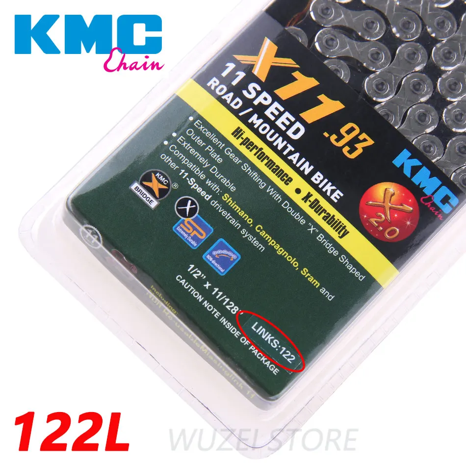KMC X10 X11 MTB велосипед длинная цепь 122L 10/11 цепь для скоростного велосипеда волшебная кнопка с оригинальной коробкой горный велосипед длинная цепь