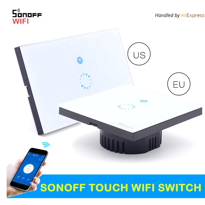 США/ЕС ITEAD sonoff touch WI-FI переключатель Роскошный Кристалл Стекло плиты сенсорный Беспроводной синхронизации приложение переключатель Дистанционное управление через приложение ewelink