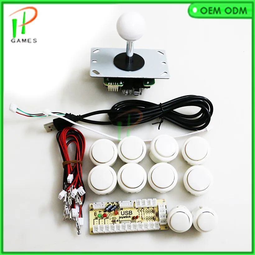 DIY аркадный джойстик ручка комплект с 5 pin джойстик 24 мм х 30 мм кнопочный запасные части USB кабель провода для джойстик для ПК пластина