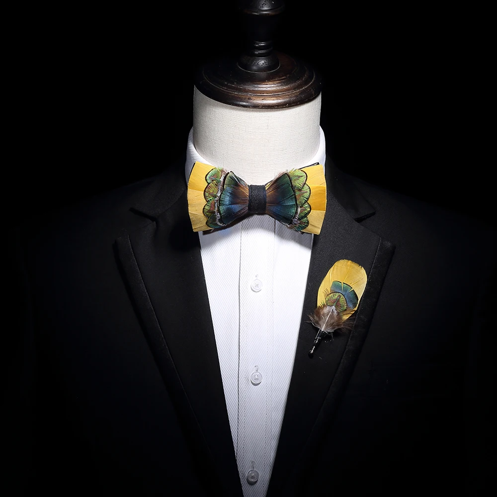 Мужской галстук бабочка JEMYGINS оранжевая брошь для галстука бабочки деревянная