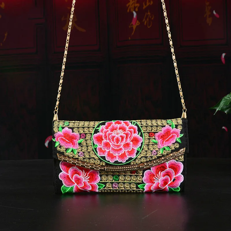 Embroidery Ethnic Women Shoulder Bags Gorgeous Fashion Handmade Flowers Embroidered Handbag Ladies Clutch Bag | Багаж и сумки