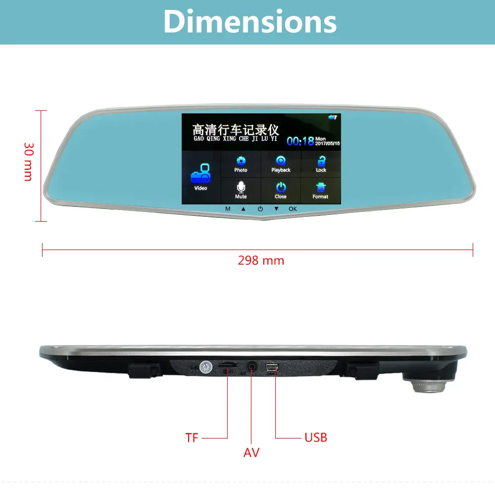 Sbhei автомобиля Камера Регистраторы зеркало регистратор 5 &quotIPS сенсорный экран LDWS