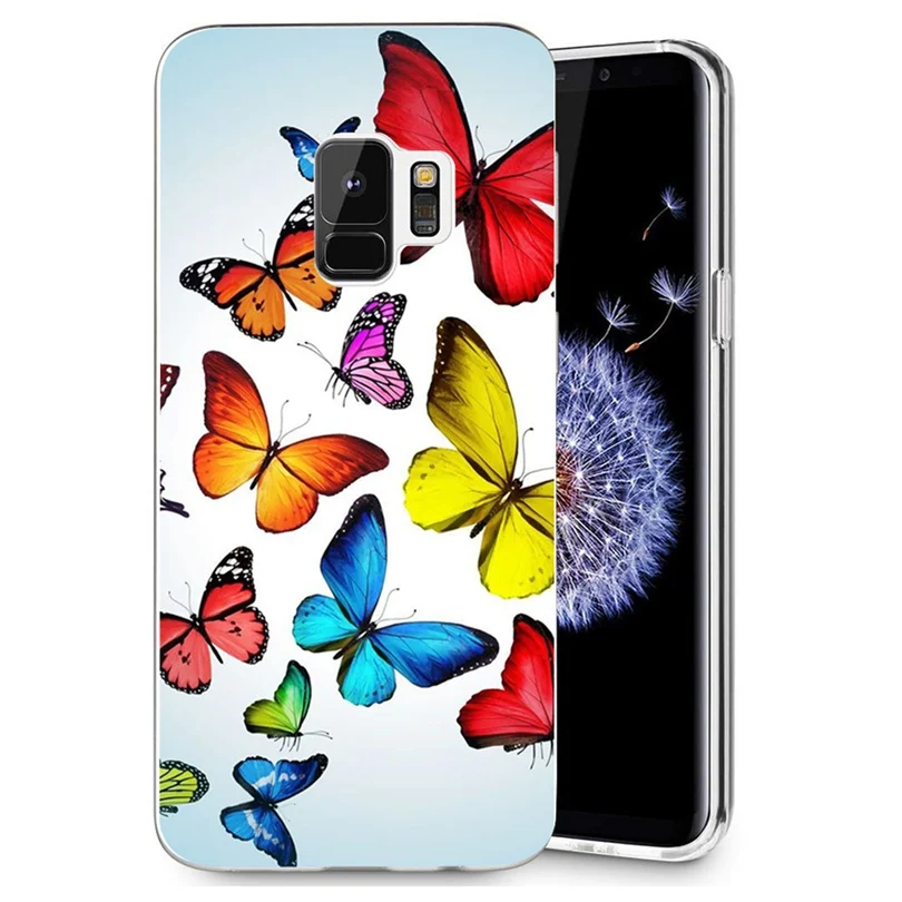Чехол-бабочка с белым цветком для телефона Samsung Galaxy S3 S9 S9Plus S8 Plus S7 edge Note 8