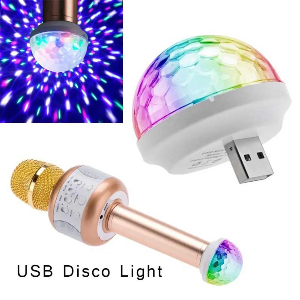 Мини USB диско сценический микрофон волшебный красочный светильник украшения для