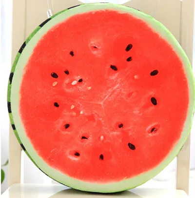 watermelon Креативная арбузная подушка в виде фрукта orange, 3d подушка для моделирования фруктов, лимон, персик, повышенная Подушка, татами, коврик, рождественский подарок - Цвет: watermelon