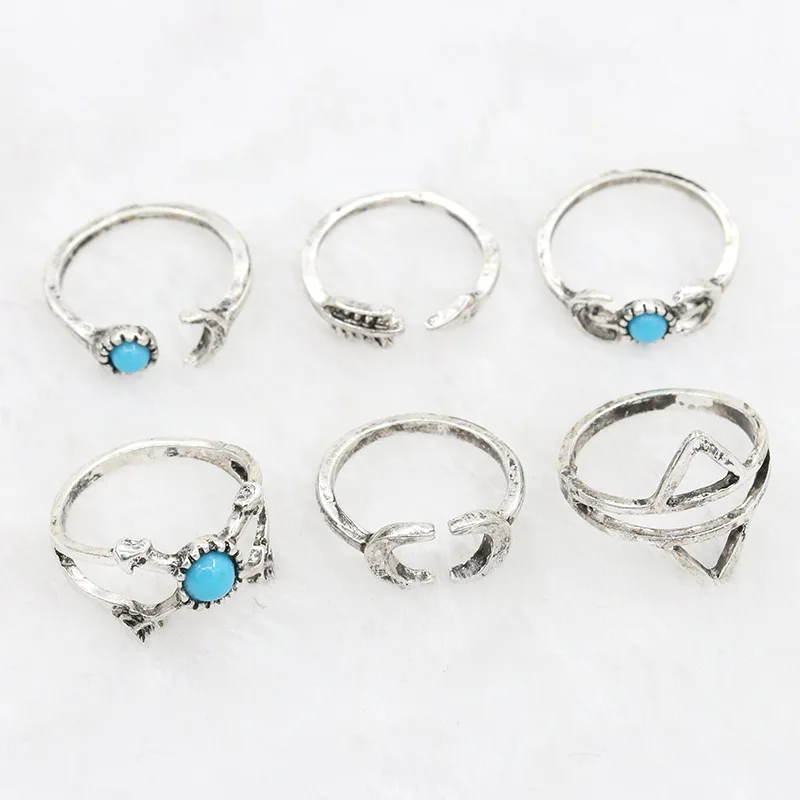 Женские Ретро-кольца с различными узорами 6 шт./компл. | Украшения и аксессуары