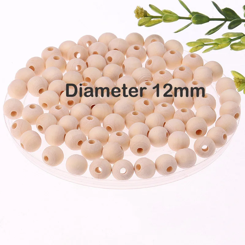 12mm 36pcs 20g 2-300 шт 6/8/10/12/14/16/18/20/25/30 мм деревянные бусины натурального Цвет круглый эко-свободного кроя из деревянных бусин "сделай сам" для изготовления ювелирных изделий - Цвет: 12mm 36pcs 20g