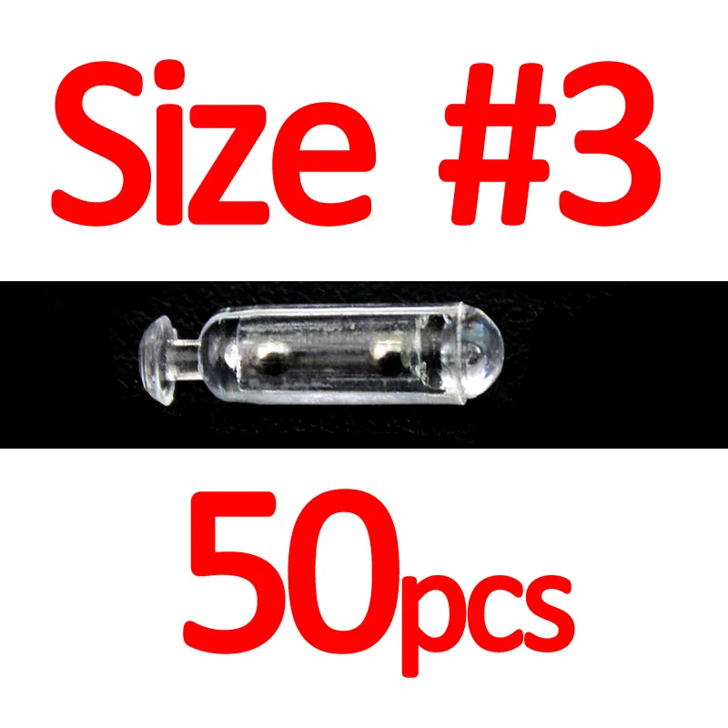 50pcs size 3 clear Bimoo 50 шт. Пластиковые Погремушки для рыбалки, для завязывания мушек, звуковые погремушки, приманка для морской рыбалки, строительный материал, размеры s, m, l - Цвет: 50pcs size 3 clear