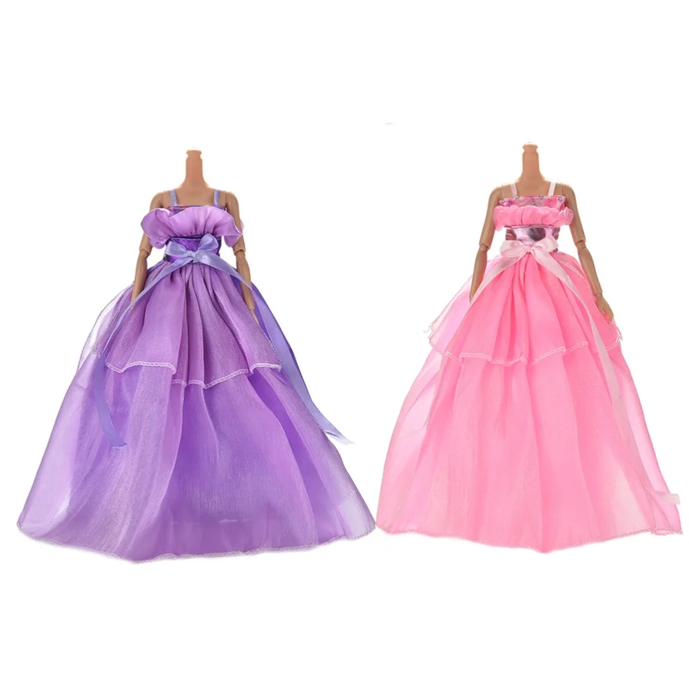 Длинное платье-кукла ручной работы 1 шт. розовое вечернее платье на свадьбу