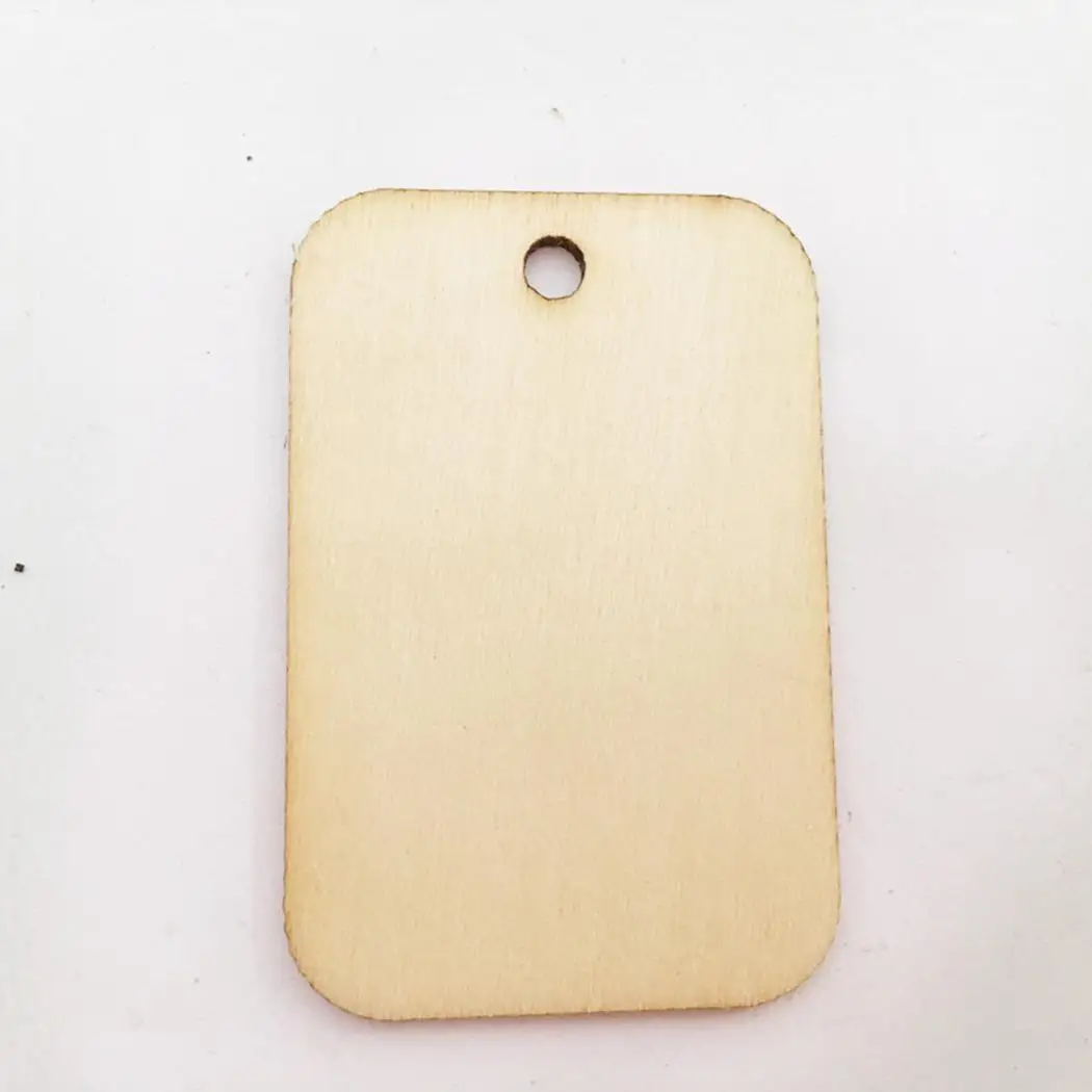 100 шт. деревянный ярлык Незаконченный прямоугольник пустое дерево подарки бирки