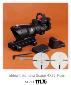 ohhunt Охота Прицел ACOG 1x32 Тактический Зелёное Оптическое Волокно Зрение с Пикатинни для M16 Винтовок Пневматического Ружье