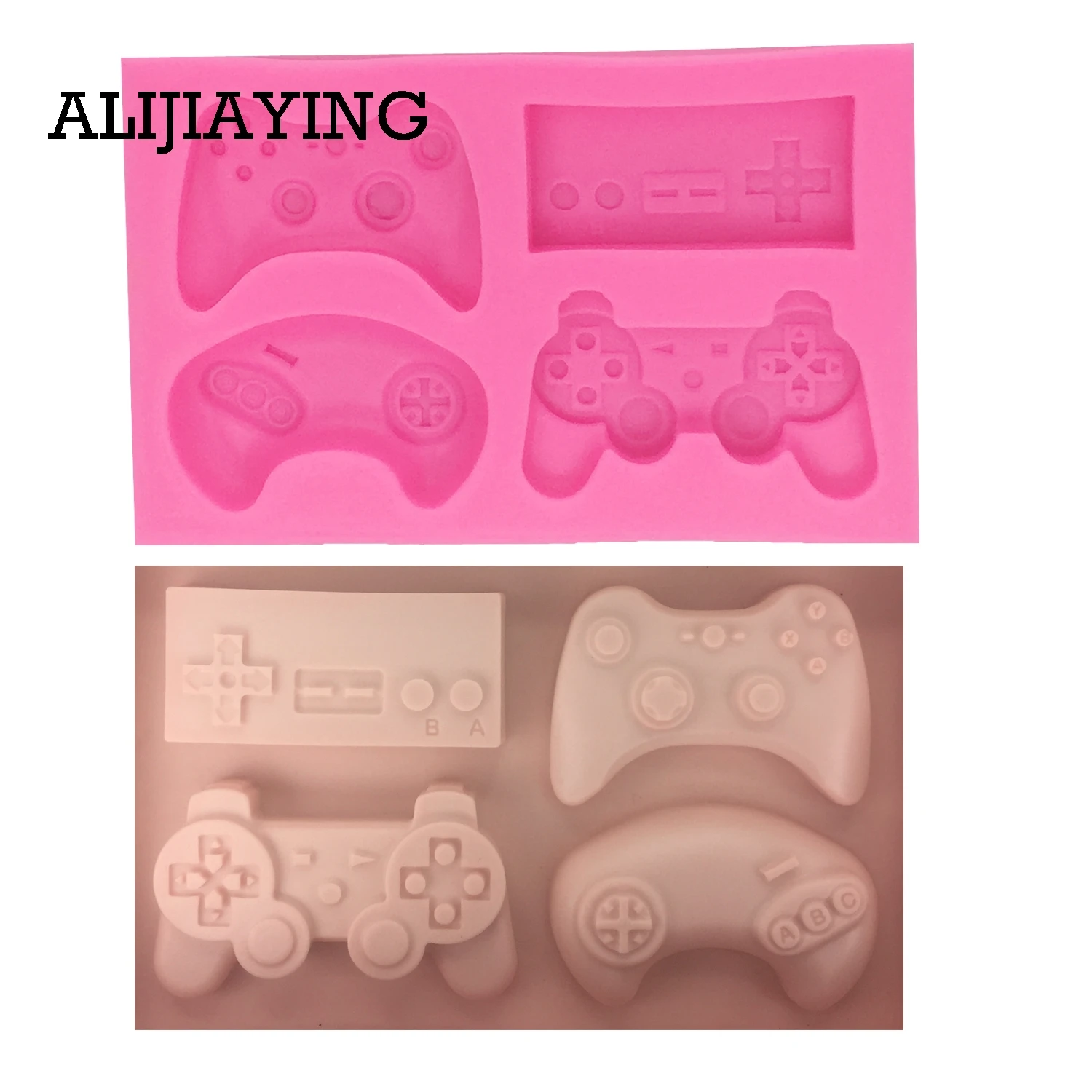 1pc Pink M1396 DIY клавиатура силиконовая форма контроллер геймпад игра Плесень торт украшение инструмент помадка шоколадная глина ремесло Смола плесень - Цвет: 1pc Pink