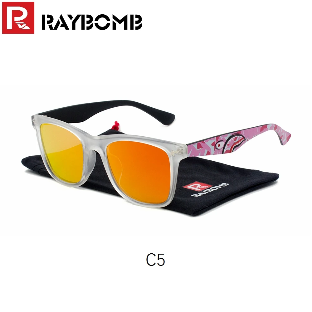 1088C5 RAYBOMB-, модные очки, квадратные солнцезащитные очки, оправа, граффити, дужки, тренд, хип-хоп очки, для мужчин и женщин, унисекс, электрическая звезда - Цвет линз: 1088C5