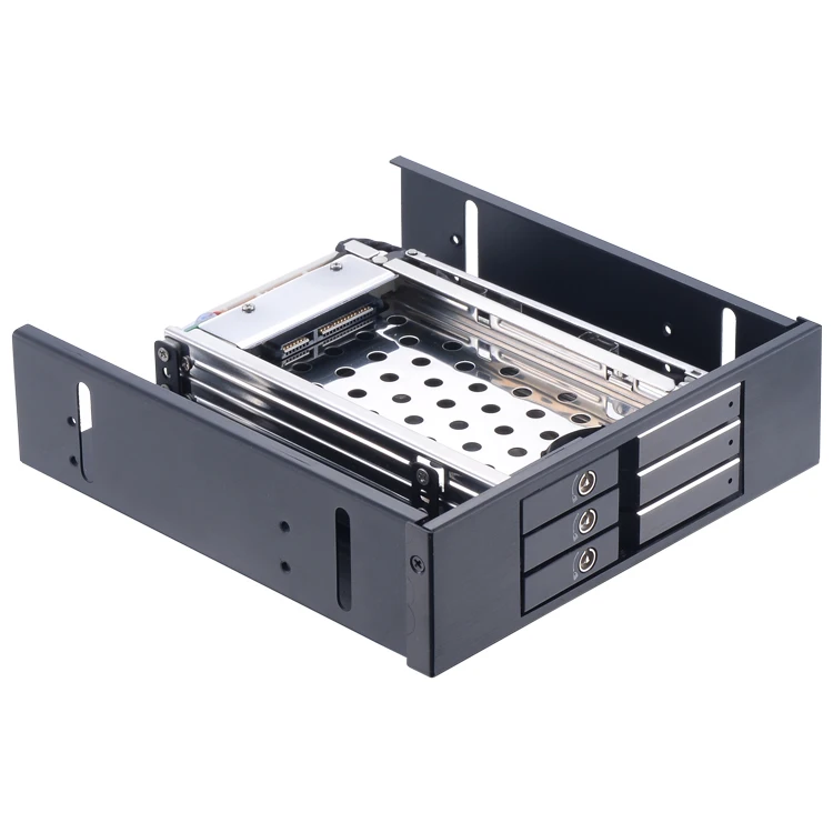 Uneatop ST5534 2.5in алюминиевый корпус 3-Bay SATA ROM-пространство жёсткий диск Rack до 5.25 шт. Bay жесткий диск Caddy лоток 2.5HDD mobile rack - Цвет: Black