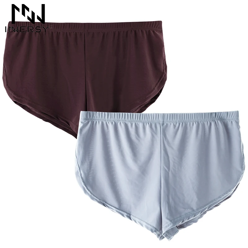Innersy Мужское нижнее белье мягкие шелковые трусы-боксеры для дома 2 шт./лот |