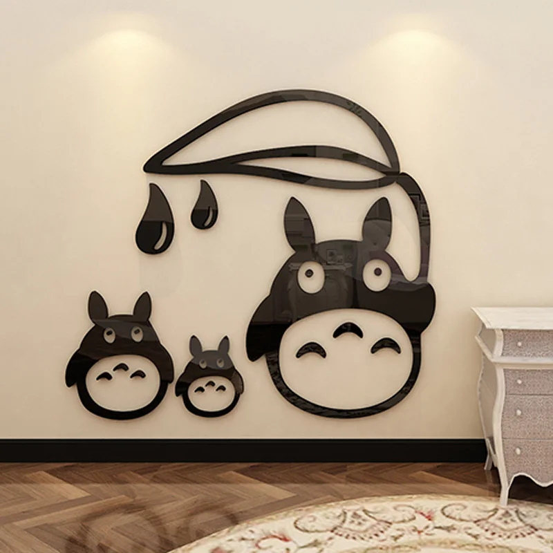 Милый дизайн Тоторо DIY стикер s акриловая Настенная Наклейка для детской комнаты