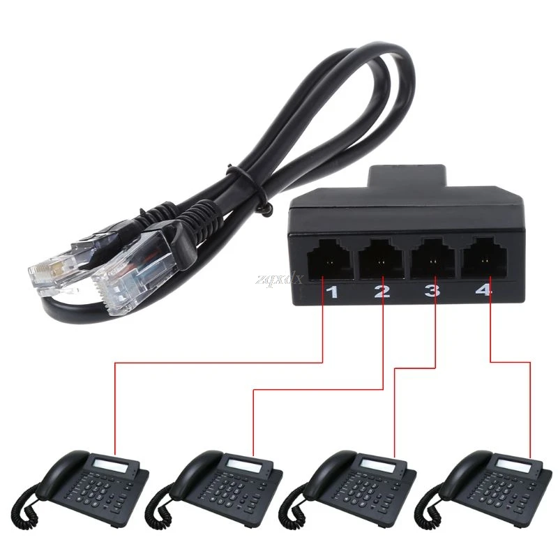 1 шт. сетевые инструменты RJ11 6P4C мама к 4 Ethernet RJ45 8P8C папа F/M адаптер конвертер кабель